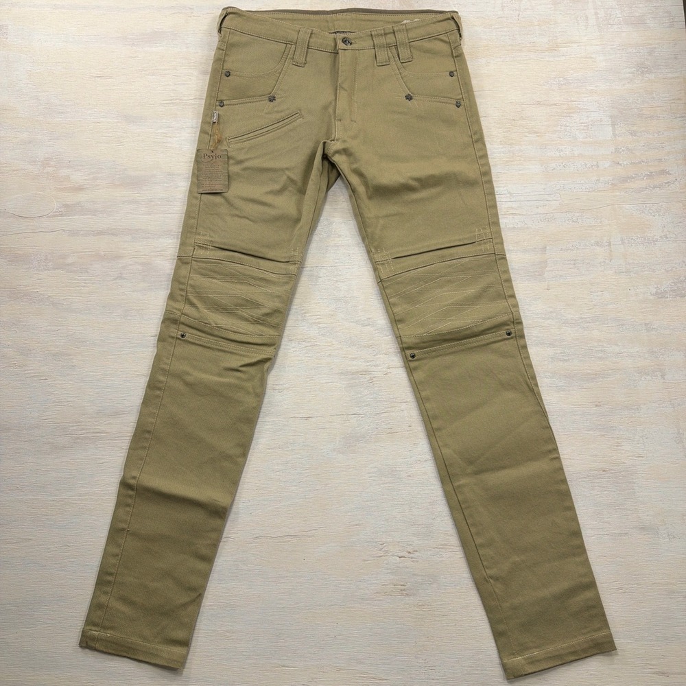 Psylo Groovy L. Pants Steampunk Articulated Knee Utility Bone Khaki Mens 32" NWT